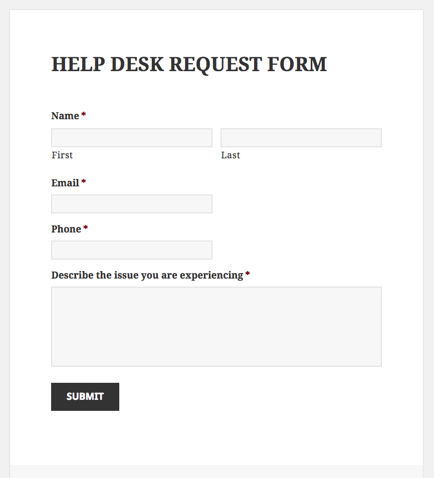 help desk request form